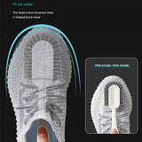Soft Hair Household Long Handle Three-Sided Shoe Brush - Blue