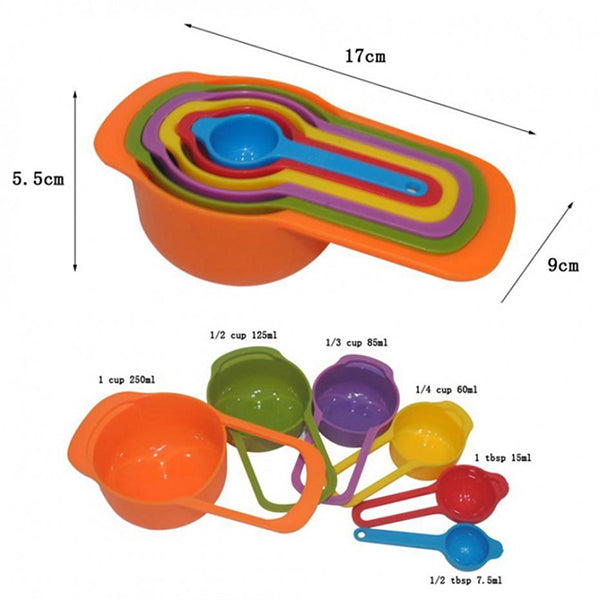 6 Piece Multi Colors Measuring Kitchen Spoon Set - Multi color - Shop N Save