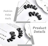 Cat Eye Glossy Black Square False Nails - 24pcs, Reusable, Daily Wear - Shop N Save