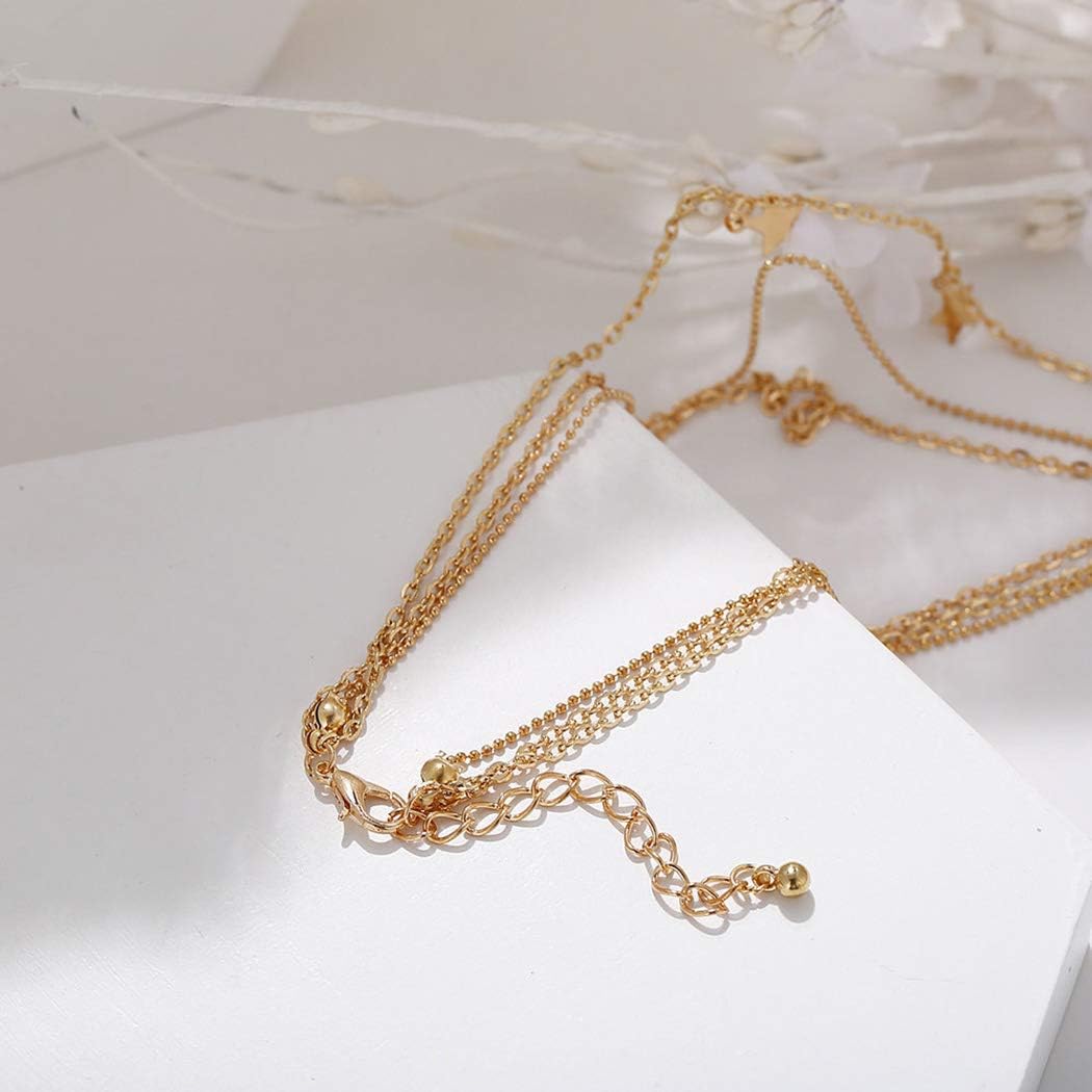 Yienate Bohemia Gold Moon Necklace: Multilayer Crescent Jewelry for Women - Shop N Save