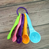 5 Piece Set Of Scale Measuring Spoons - Multi Color - Shop N Save