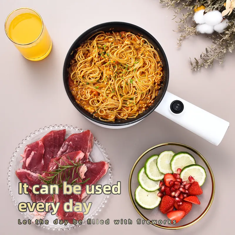 18cm White Electric Hotpot: 450W Multifunctional Cooker for Noodles &amp; Eggs - Shop N Save