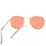 Retro Color Film Round Frame Sunglasses - Yellow