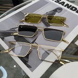 Metal Frame Square Small Sunglasses - Green - Shop N Save