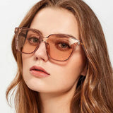 New Design Irregular Frame Retro Sunglasses - Brown