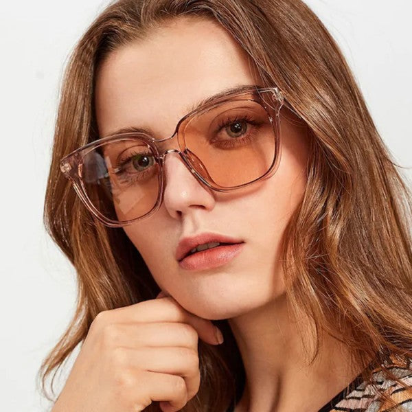 New Design Irregular Frame Retro Sunglasses - Brown