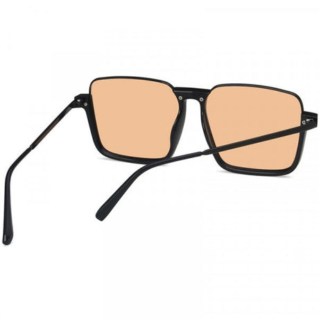 Retro Square Half Frame Sunglasses - Black