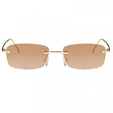 Metal Leg Vintage Rimless Sun Glasses - Brown - Shop N Save