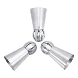 3 Pcs Torch Ball Nozzle Spout Cream Set - Silver - Shop N Save
