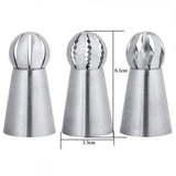 3 Pcs Torch Ball Nozzle Spout Cream Set - Silver - Shop N Save