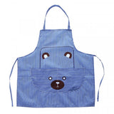 Fashionable Bear Print Hanging Apron - Blue - Much My