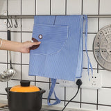Fashionable Bear Print Hanging Apron - Blue - Much My