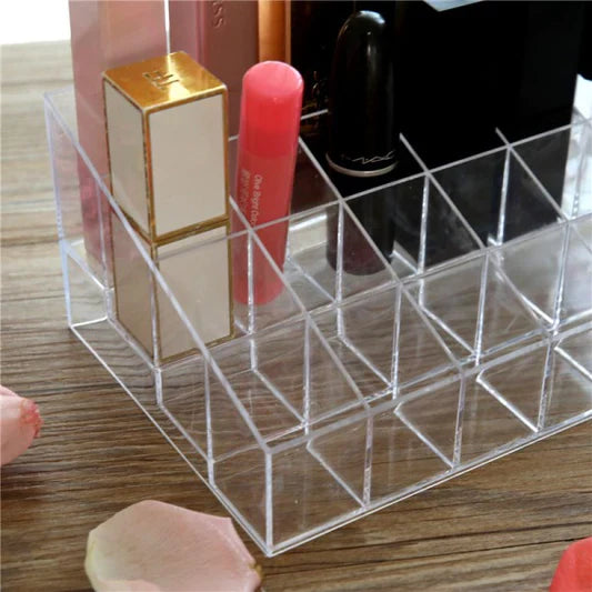 Desktop Lipsticks Cosmetics Storage Box - Transparent - Shop N Save
