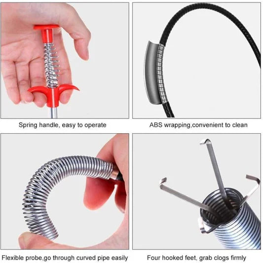 Bendable Grabber Sewer Sink Cleaner Hook - Silver - Shop N Save
