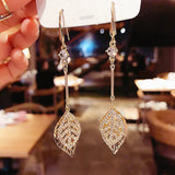 2023 Korean Tassel Earrings: Bohemian Gold Leaf Wedding Style - Shop N Save