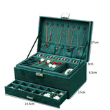 3 Layer Grey Jewellery Box Organizer Rings Necklaces Jewellry Storage Case Box