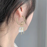 Bow Pearl Hoop Earrings - Trendy Fashion Jewelry for Women - Shop N Save