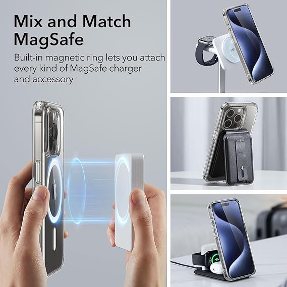 ESR iPhone 15 Pro Case: MagSafe, Military-Grade, Scratch-Resistant, Clear - Shop N Save