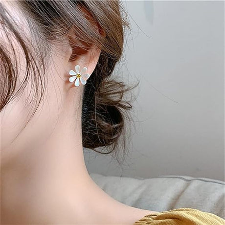 Daisy Flower Pearl Earrings &amp; French Barrette Set - Fashion Accessories - Shop N Save