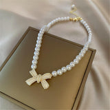 Dearanswer Pearls Bow Choker: Elegant Bow Pendant, Gift for Her - Shop N Save