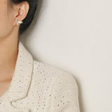 Diamond Stud Hamme Hoop Earrings: Fashionable Women's Jewelry - Shop N Save