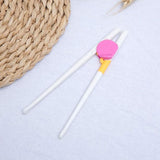 A Pair Of Kids Auxiliary Chopsticks - White Pink