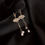 Gold Long Tassel Pearl Earrings: Elegant Women's Gift Jewelry - Shop N Save