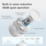 JISULIFE Handheld Turbo Fan [16H Max Cooling Time] Mini Portable, 4000mAh USB Rechargeable Personal, Battery Operated Small Pocket Fan with 5 Speeds for Travel/Outdoor/Home/Office - White