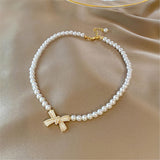 Dearanswer Pearls Bow Choker: Elegant Bow Pendant, Gift for Her - Shop N Save