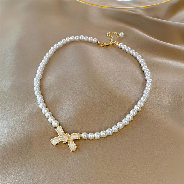 Dearanswer Pearls Bow Choker: Elegant Bow Pendant, Gift for Her - Shop N Save