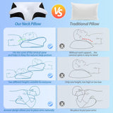 HOMCA Memory Foam Cervical Pillow, 2 in 1 Ergonomic Contour Orthopedic Pillow for Neck Pain, Contoured Support Pillows for Side Back Stomach Sleepers