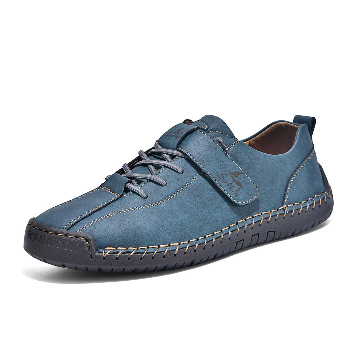 Large-size Mens Short Boots With Hand-stitched Detailing