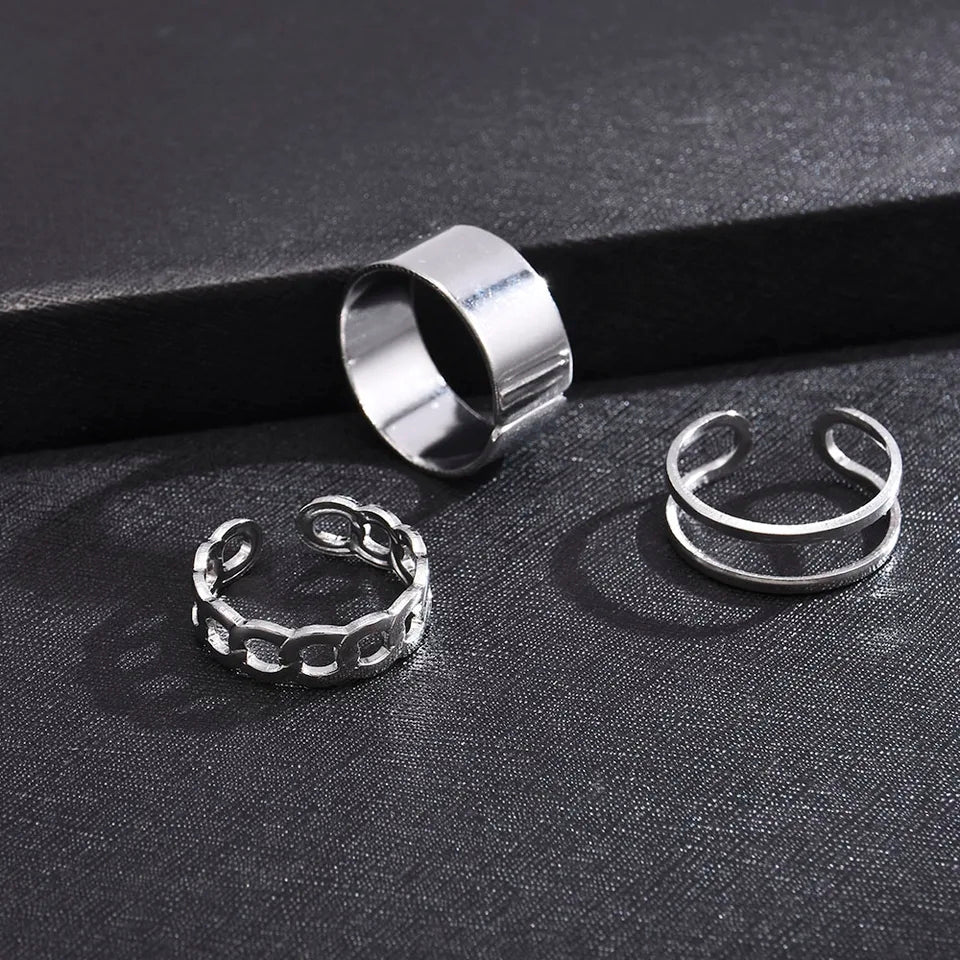 Hip Hop Conjoined Chain Ring: Unisex Punk Jewelry Trend - Shop N Save