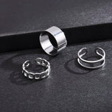 Hip Hop Conjoined Chain Ring: Unisex Punk Jewelry Trend - Shop N Save