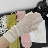 Thin Transparent Bunching Socks Women's Socks Polka Dot Calf Stockings