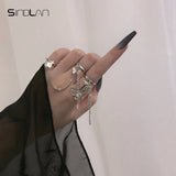 Gothic Butterfly Chain Rings - Stranger Things Couple Set Y2K Fashion - Shop N Save