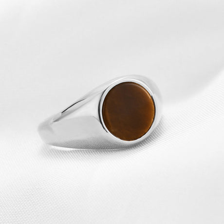 Stainless Steel Ring With Cats-eye Gemstone
