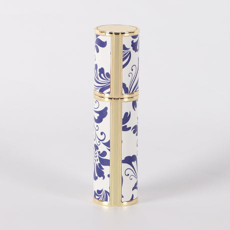 Blue And White Porcelain Vintage Perfume Sub-bottles PU Leather Glass Bottle
