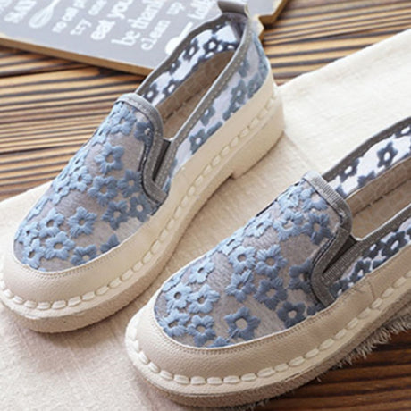 Fairy-style Lace Breathable Floral Fisherman Shoes For Women
