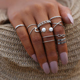 Bohemian Silver Stackable Rings: Vintage Comfort Fit for Women - Shop N Save