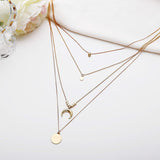 Shining Diva Golden CZ Neckpiece: Multilayer Western Chain for Women - Shop N Save