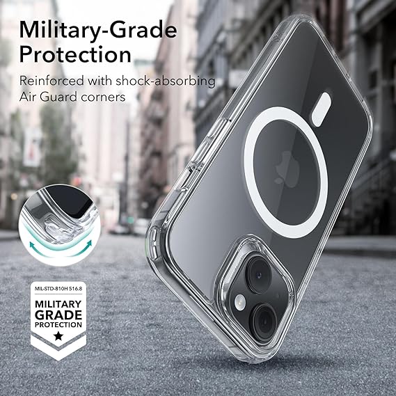Transparent Magnetic Case for iPhone 15 Shockproof, Hard PC - Shop N Save