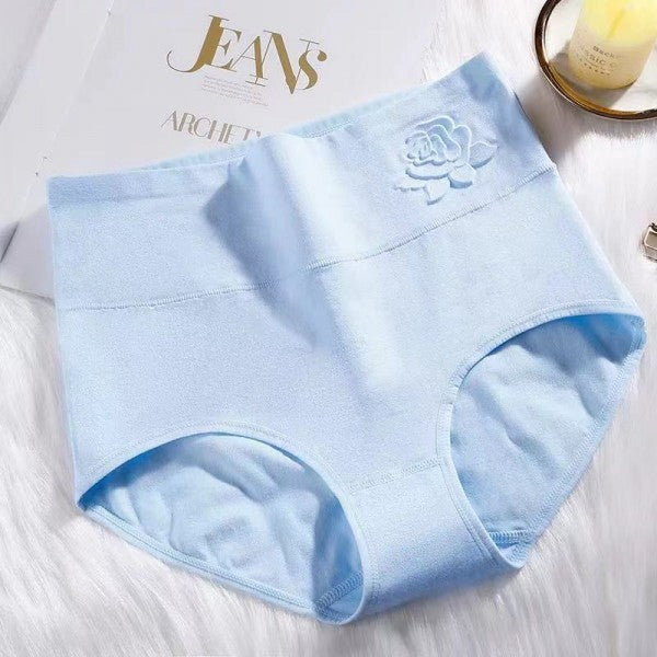 Soft Embossed Rose Cotton Ladies Underwear - Light Purple