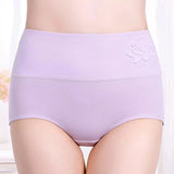 Soft Embossed Rose Cotton Ladies Underwear - Light Purple