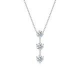 1 Carat Silver Necklace Pendant Set With Top Grade Moissanite, Made Of S925 Silver Plated Platinum.