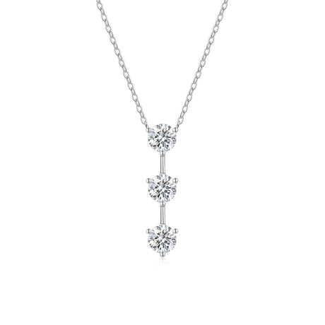 1 Carat Silver Necklace Pendant Set With Top Grade Moissanite, Made Of S925 Silver Plated Platinum.