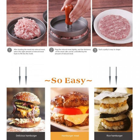 Easy Hamburger Press And Patties Maker - Silver - Shop N Save