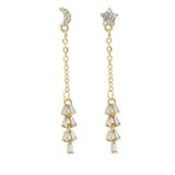 Asymmetrical Zircon &amp; Tassel Earrings: Simple Long Design - Shop N Save