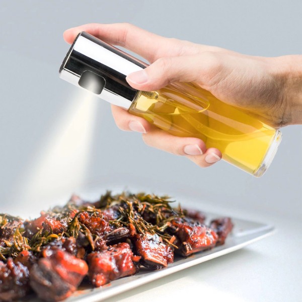 100Ml Glass Bottle Mister BBQ Oil Sprayer - Silver