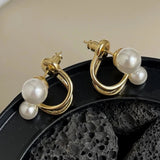 Retro Pearl Pendant Studs: Classic &amp; Trendy Fashion Earrings - Shop N Save